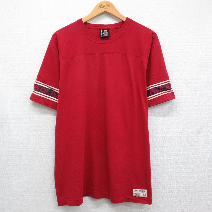 ラルフローレン 長袖フットボールTシャツ フットボール レッド メンズXL相当 | 古着