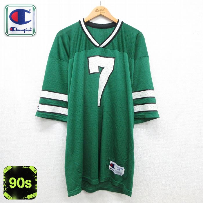 チャンピオン 90s 長袖Tシャツ NFLニューヨークジェッツ グリーン メンズXL相当 | 古着