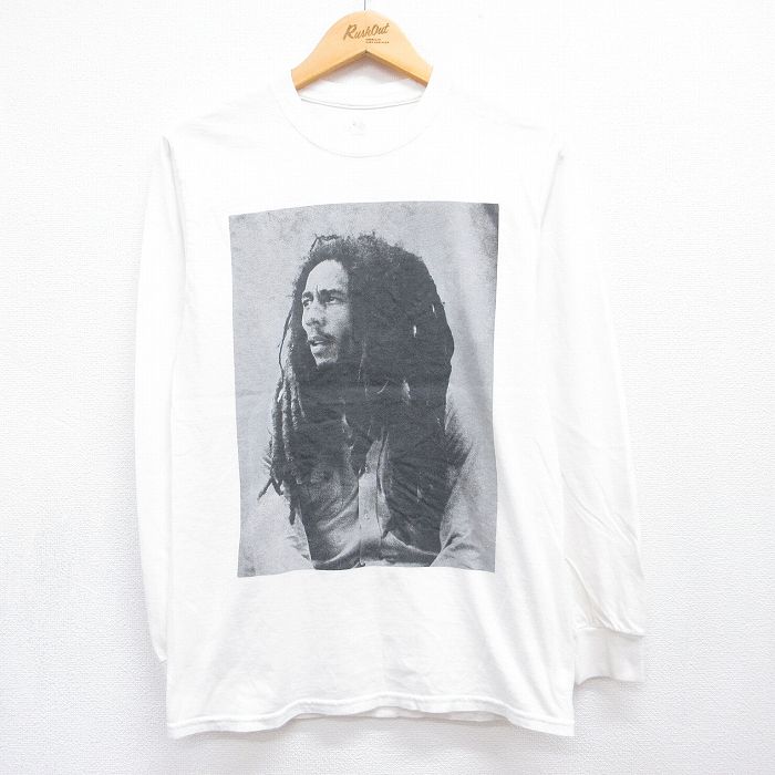 ロックバンドTシャツ ボブマーリー ホワイト メンズS相当 | 古着