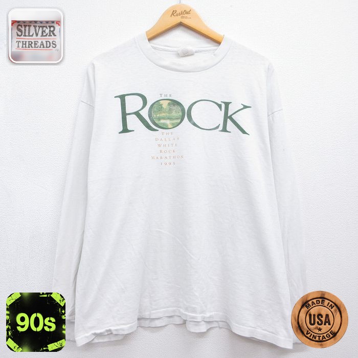 90s 長袖Tシャツ ROCK ホワイト メンズXL相当 | 古着