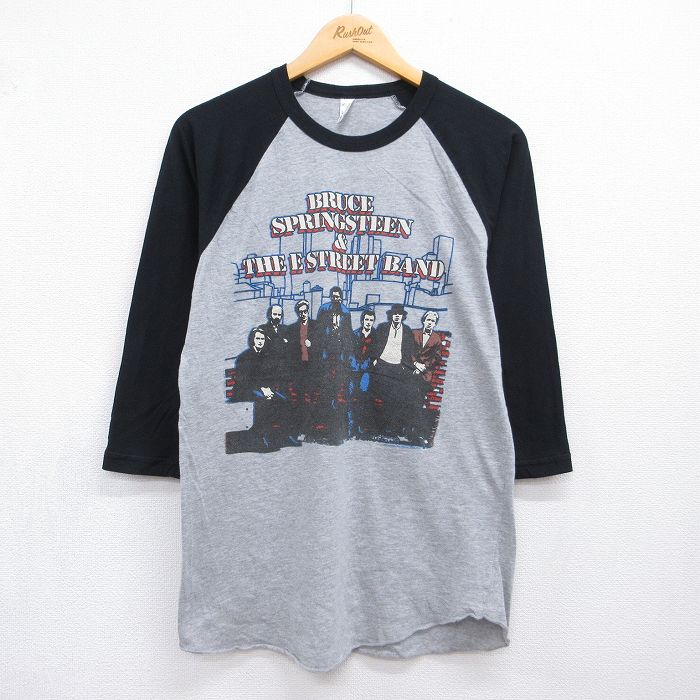 アメリカンアパレル 7分袖Tシャツ ブルーススプリングスティーン グレー メンズM相当 | 古着
