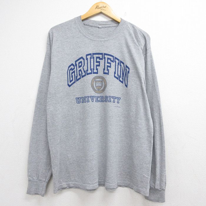 00s 長袖Tシャツ グリフィンカレッジ グレー メンズXL相当 | 古着