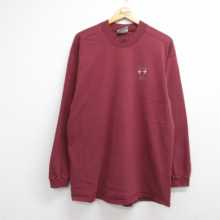 リー 90s 長袖Tシャツ シカゴブルズ バーガンディ メンズXL相当 | 古着