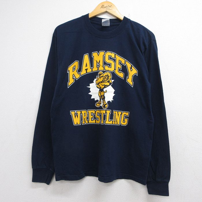 00s 長袖Tシャツ レスリング ネイビー メンズL相当 | 古着