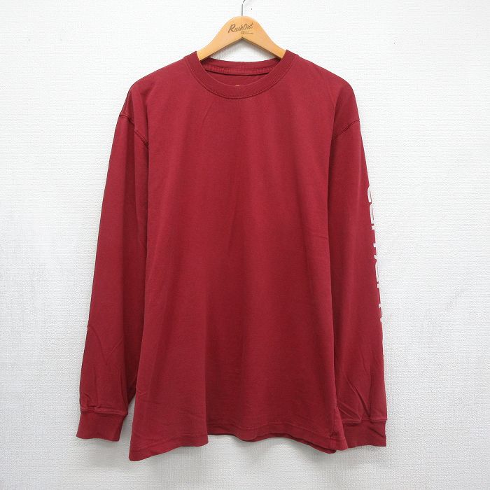 カーハート 長袖Tシャツ ビッグロゴ バーガンディ メンズXL相当 | 古着
