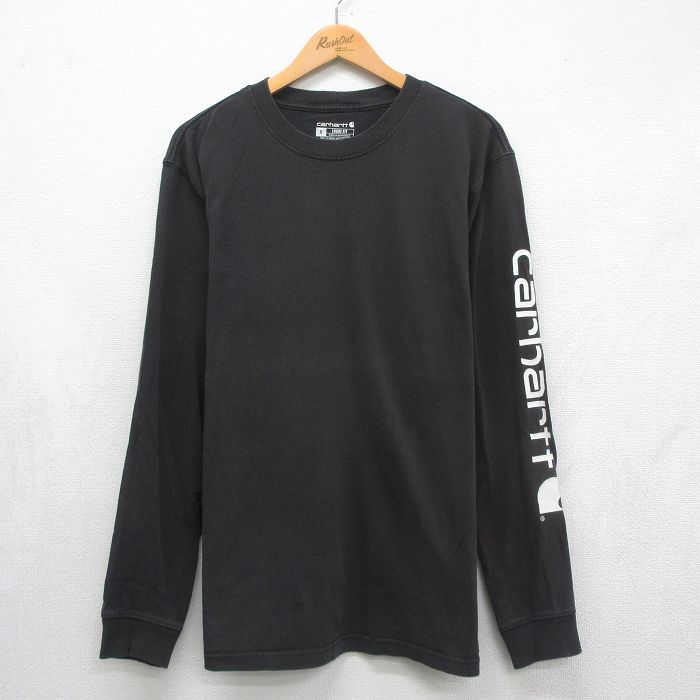 カーハート 長袖Tシャツ ビッグロゴ ブラック メンズL相当 | 古着