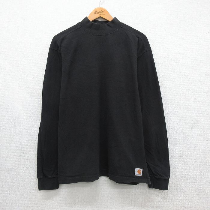 カーハート 長袖Tシャツ ワンポイントロゴ ブラック メンズXL相当 | 古着