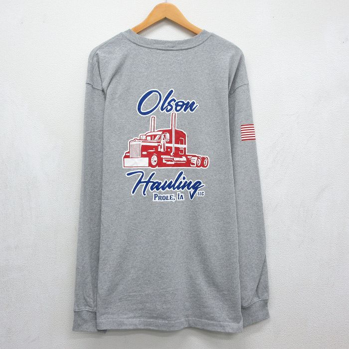 カーハート 長袖Tシャツ ワンポイントロゴ グレー メンズXL相当 | 古着