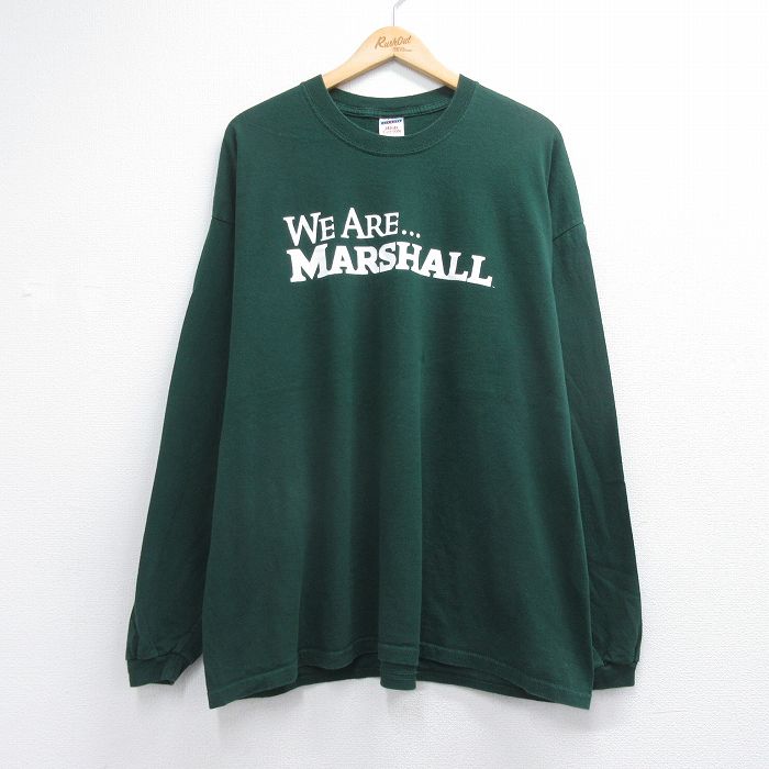 ジャージーズ 00s 長袖Tシャツ MARSHALL グリーン メンズXL相当 | 古着