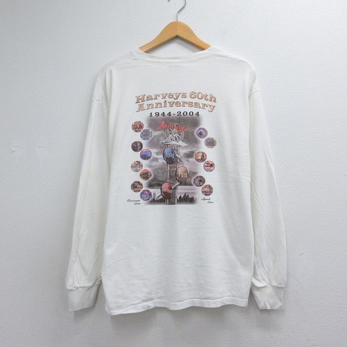 フルーツオブザルーム 00s 長袖Tシャツ HARVEYS ホワイト メンズXL相当 | 古着