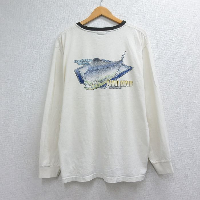 ラルフローレン 90s 長袖Tシャツ マヒマヒ ホワイト メンズXL相当 | 古着