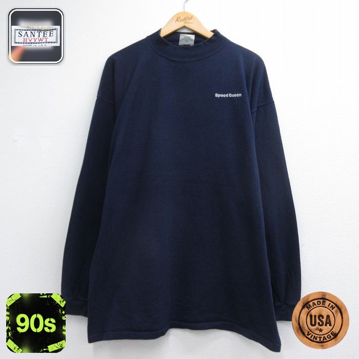 90s 長袖Tシャツ Speed Queen ネイビー メンズXL相当 | 古着
