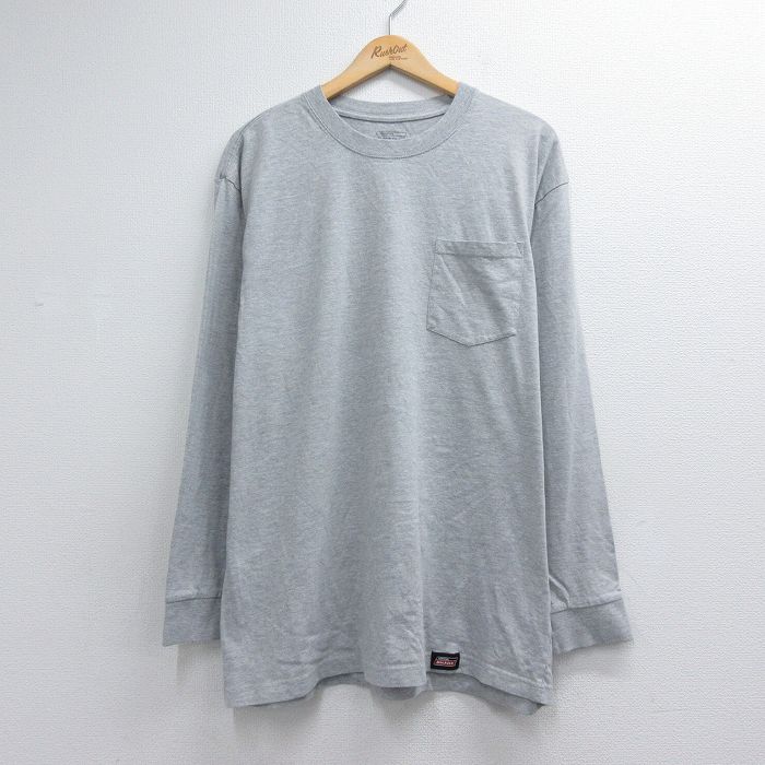 ディッキーズ 長袖Tシャツ 胸ポケット グレー メンズXL相当 | 古着