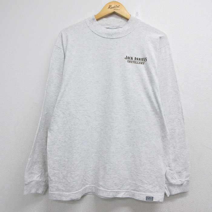 90s 長袖Tシャツ ジャックダニエル グレー メンズM相当 | 古着