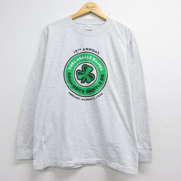 90s 長袖Tシャツ LASALLE BANKS企業広告 グレー メンズM相当 | 古着