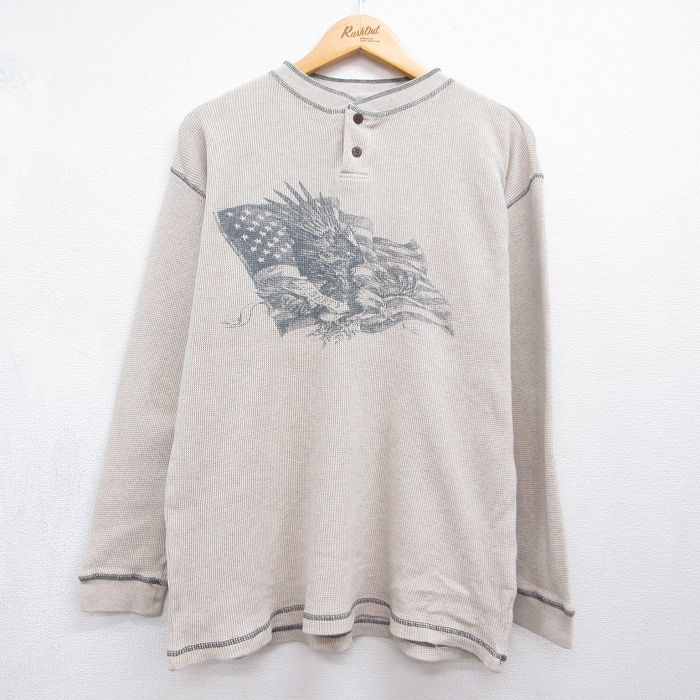 レッドヘッド 00s 長袖Tシャツ 鳥星条旗 ベージュ メンズXL相当 | 古着