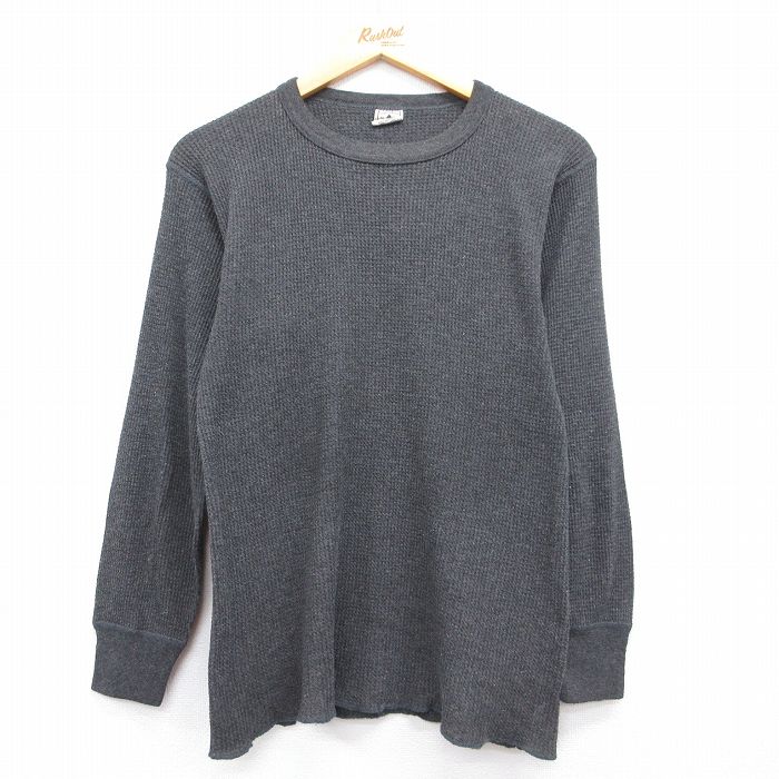 90s 長袖Tシャツ ヘンリーネック グレー メンズXL相当 | 古着