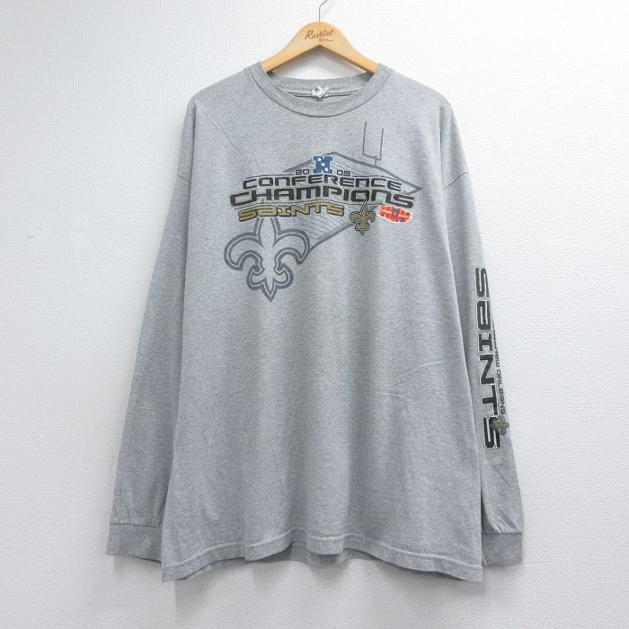 00s 長袖Tシャツ NFLニューオーリンズセインツ グレー メンズXL相当 | 古着