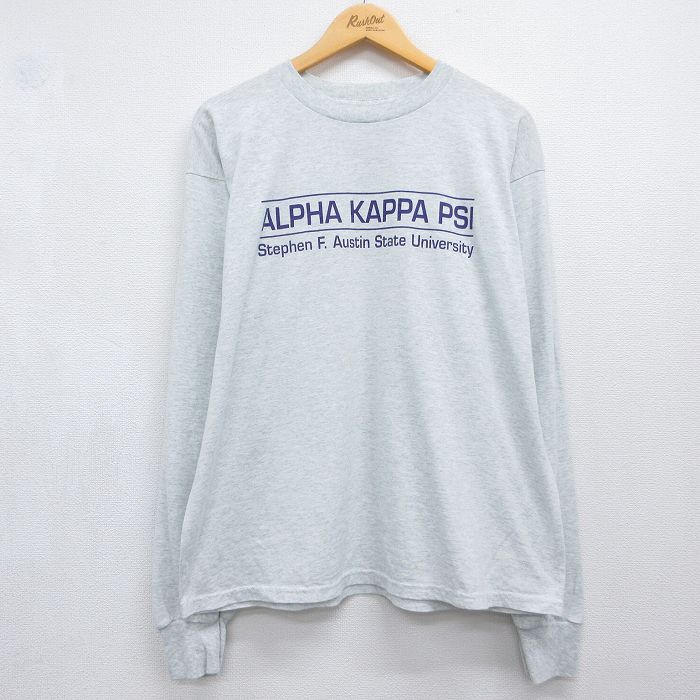 フルーツオブザルーム 90s 長袖Tシャツ アルファカレッジ グレー メンズXL相当 | 古着