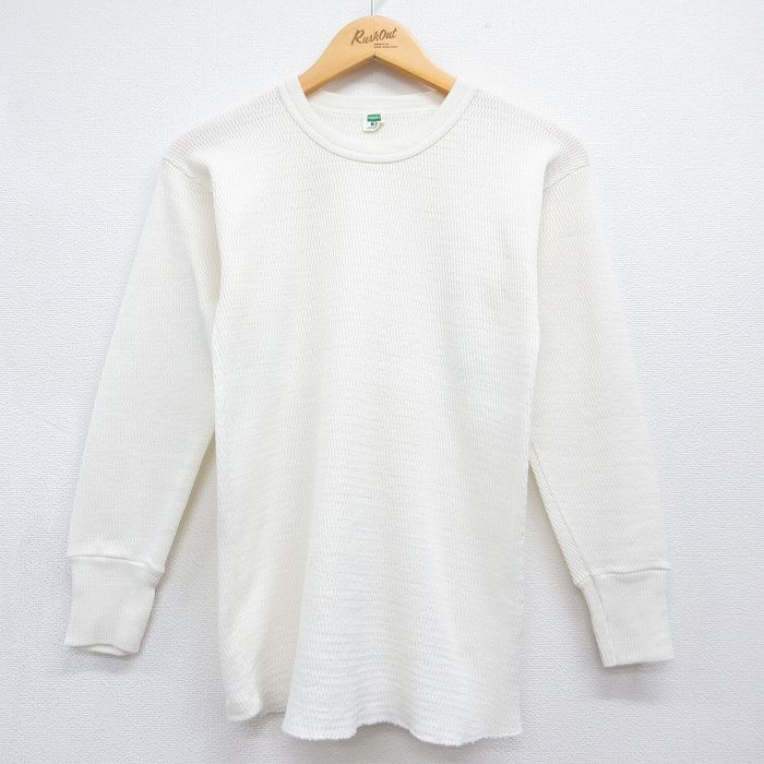ヘインズ 80s 長袖Tシャツ サーマル ベージュ メンズS相当 | 古着