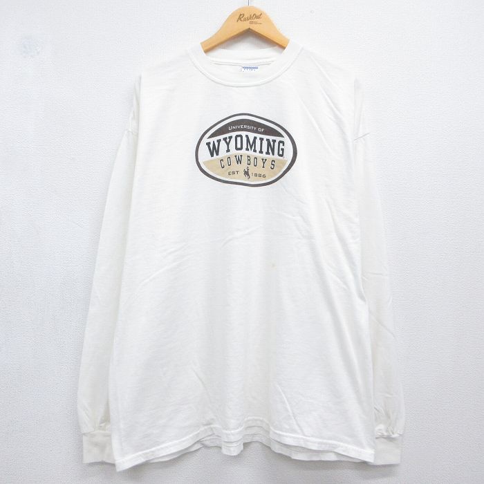 00s 長袖Tシャツ カウボーイカレッジ ホワイト メンズXL相当 | 古着