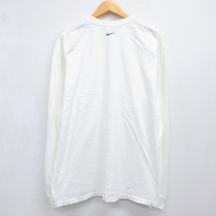 ナイキ 00s 長袖Tシャツ ワンポイントロゴ ホワイト メンズXL相当 | 古着