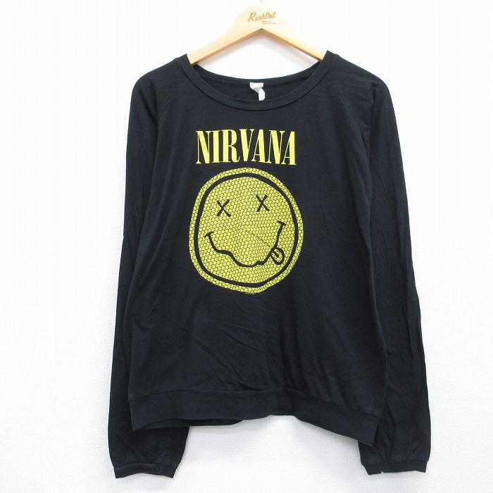 ニルヴァーナ 長袖ラグランTシャツ ブラック メンズXL相当 | 古着