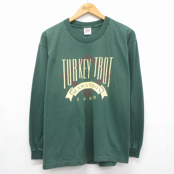 90s 長袖Tシャツ TURKEY TROT グリーン メンズL相当 | 古着