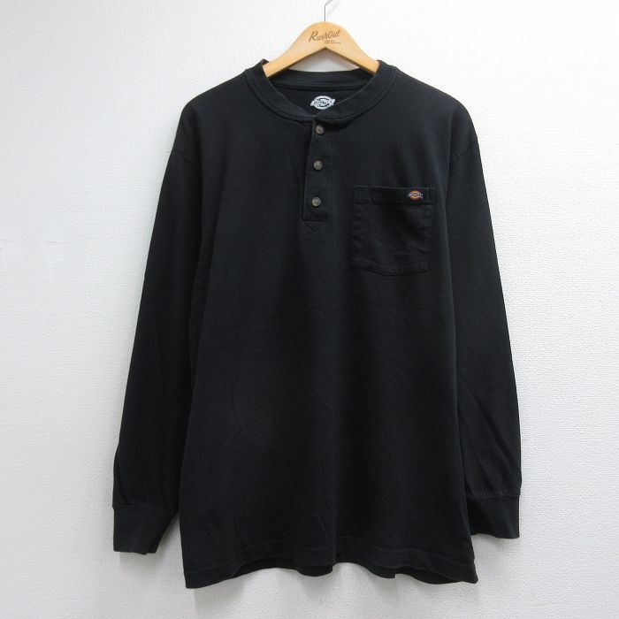 ディッキーズ 長袖Tシャツ 胸ポケット付き ブラック メンズXL相当 | 古着