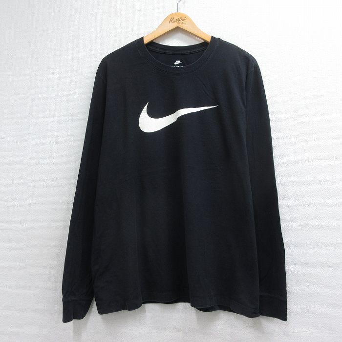 ナイキ 長袖Tシャツ ビッグロゴ ブラック メンズXL相当 | 古着