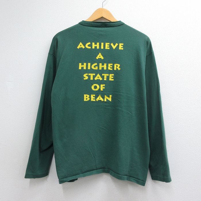 90s 長袖Tシャツ ROCKY MOUNTAIN ROASTERY グリーン メンズXL相当 | 古着