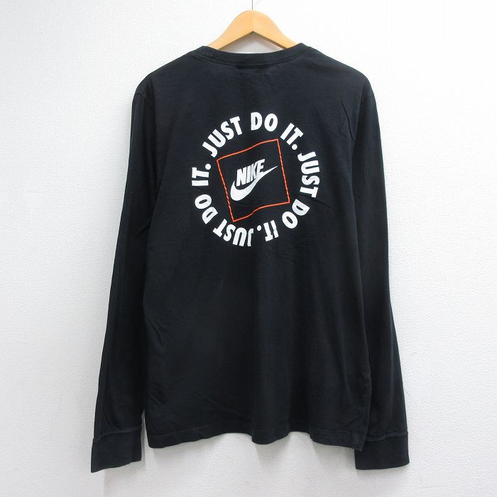 ナイキ 長袖Tシャツ ビッグロゴ ブラック メンズXL相当 | 古着