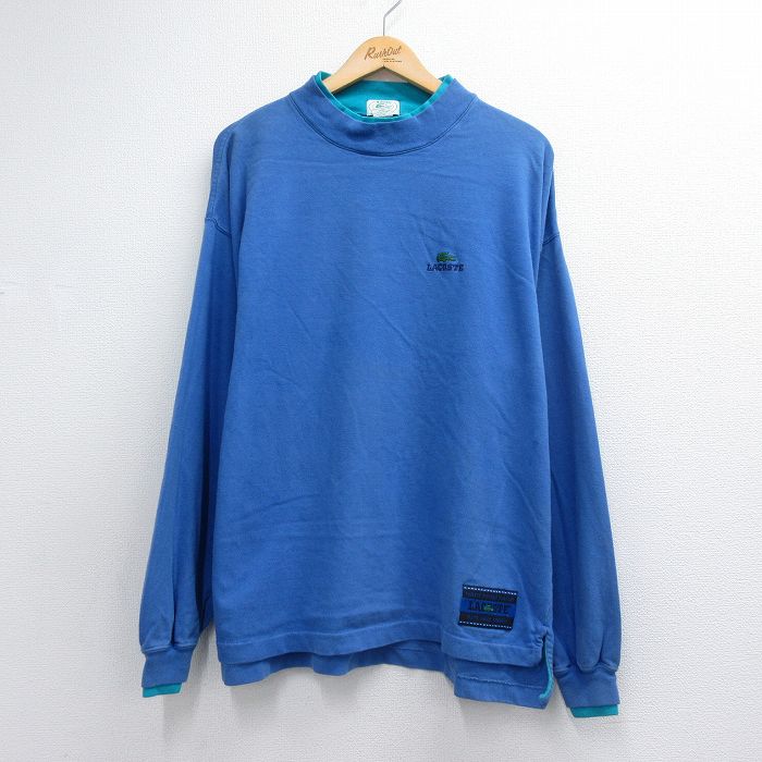ラコステ 90s 長袖Tシャツ ワンポイントロゴ ブルー メンズXL相当 | 古着