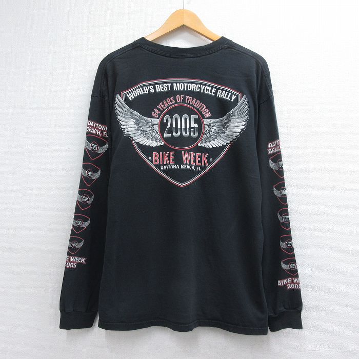 00s 長袖Tシャツ バイクウィーク ブラック メンズXL相当 | 古着