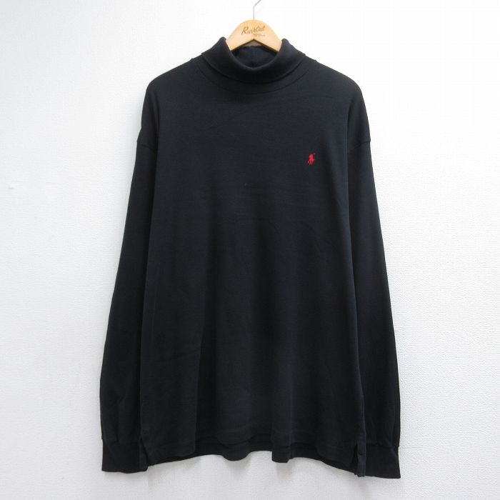 ラルフローレン 90s 長袖Tシャツ ワンポイントロゴ ブラック メンズXL相当 | 古着