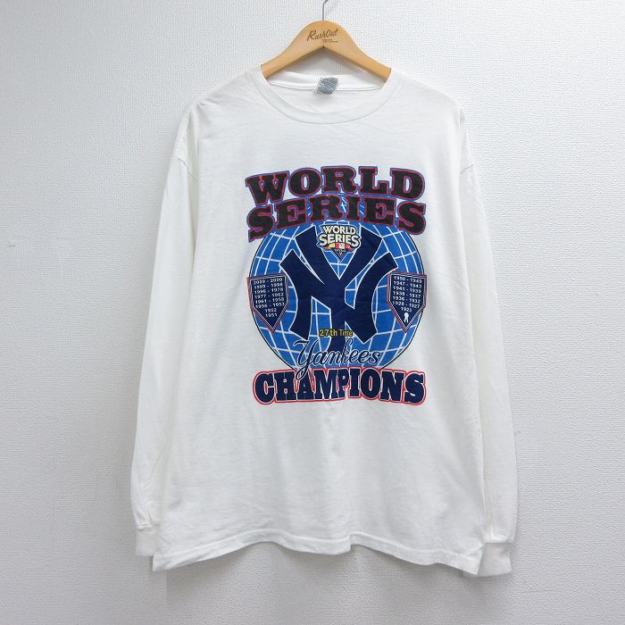 00s 長袖Tシャツ ニューヨークヤンキース ホワイト メンズXL相当 | 古着