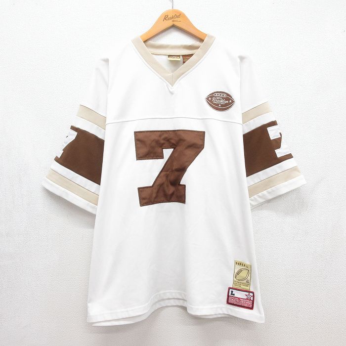 半袖フットボールTシャツ BROOKLYN 7 ホワイト メンズXL相当 | 古着