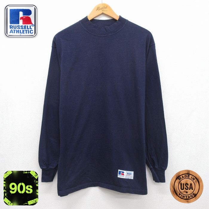 古着通販 L☆古着 ラッセル 長袖 ビンテージ Tシャツ メンズ 90年代