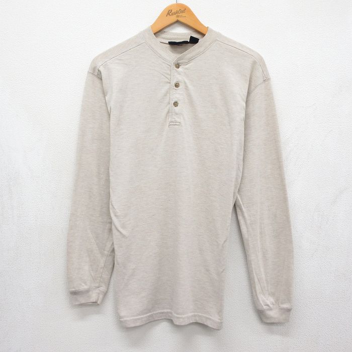 ベーシックエディションズ 00s 長袖Tシャツ ヘンリーネック ベージュ メンズM相当 | 古着