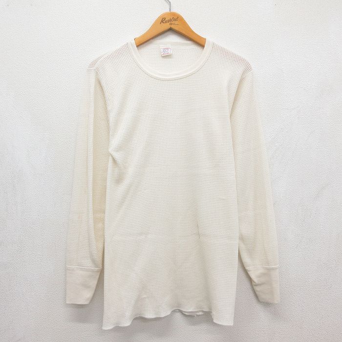 90s 長袖Tシャツ 無地 ホワイト メンズS相当 | 古着
