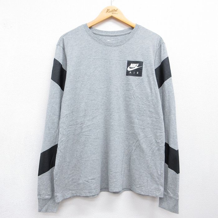 ナイキ 長袖Tシャツ ワンポイントロゴ グレー メンズXL相当 | 古着
