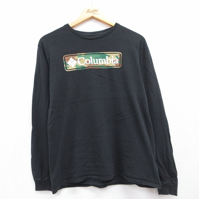 コロンビア 長袖Tシャツ ビッグロゴ ブラック メンズM相当 | 古着