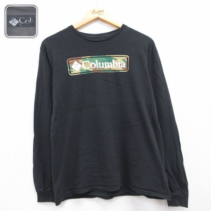 コロンビア 長袖Tシャツ ビッグロゴ ブラック メンズM相当 | 古着