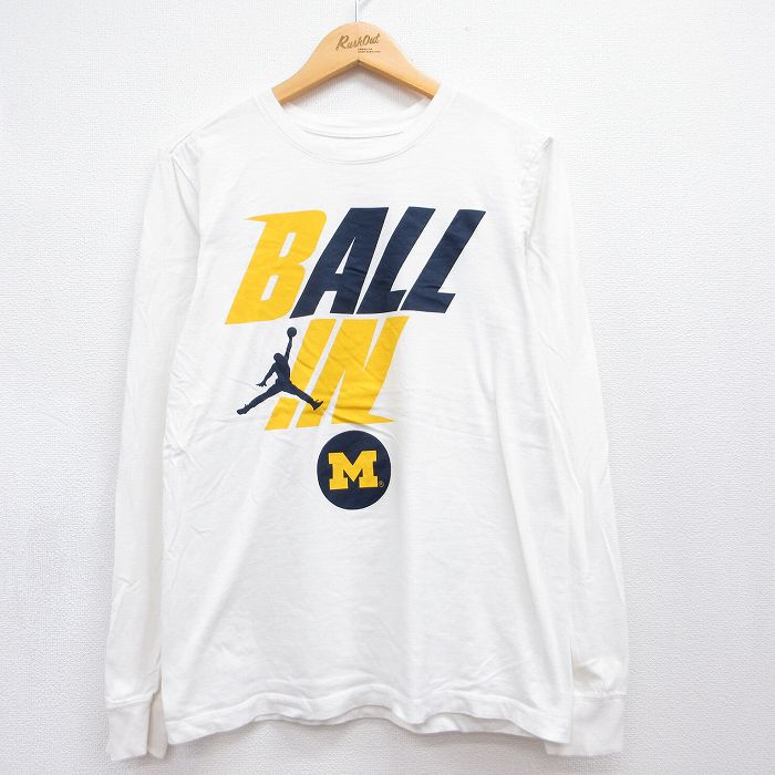 ナイキ 長袖Tシャツ マイケルジョーダン ホワイト メンズM相当 | 古着