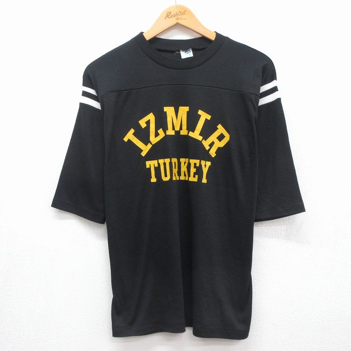 ARTEX 80s 半袖Tシャツ IZMIR ブラック メンズM相当 | 古着