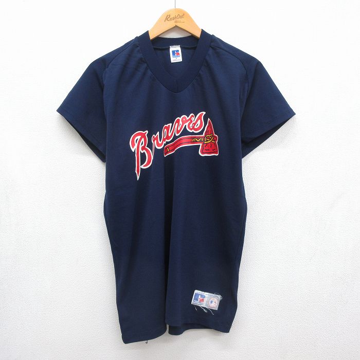 ラッセル 80s 半袖Tシャツ MLBアトランタブレーブス ネイビー メンズL相当 | 古着