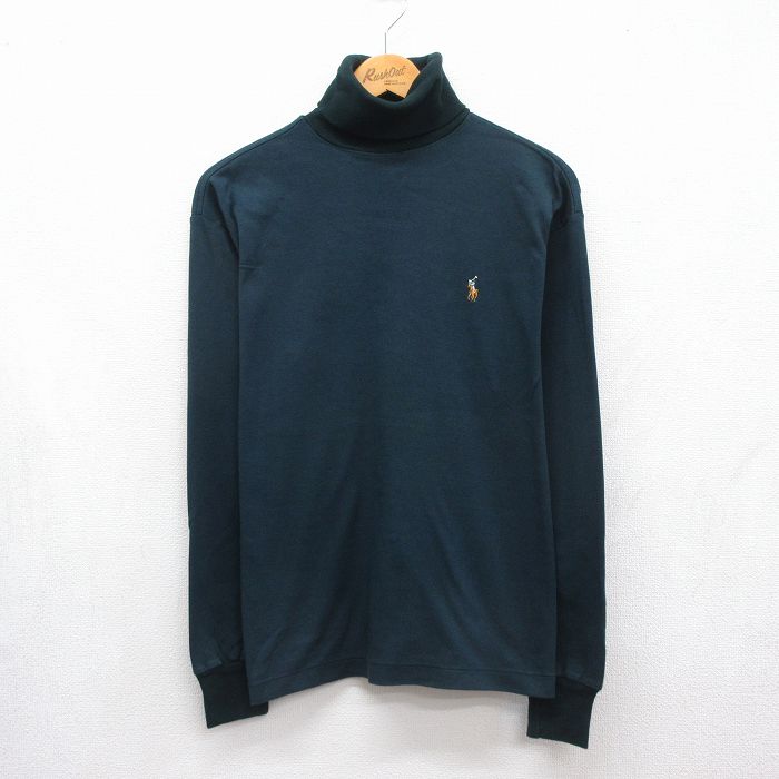 ラルフローレン 90s 長袖Tシャツ ワンポイントロゴ グリーン メンズL相当 | 古着