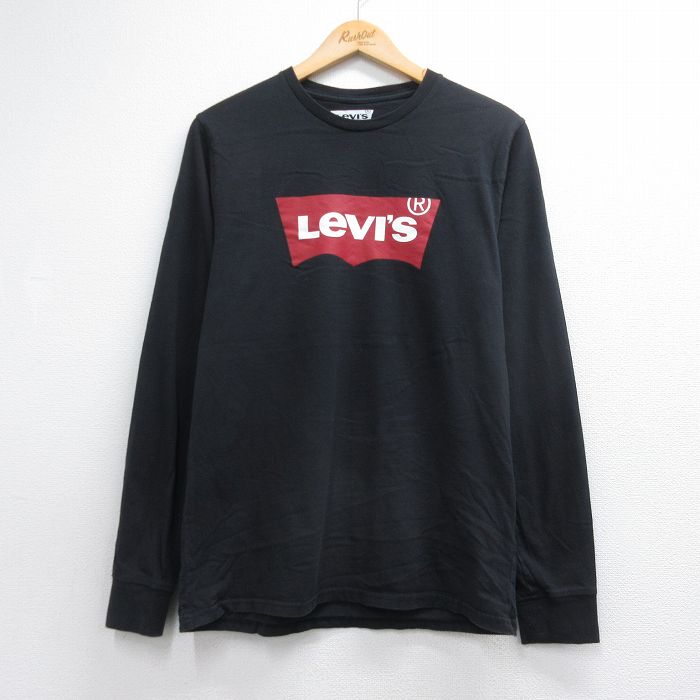 リーバイス 長袖Tシャツ ビッグロゴ ブラック メンズM相当 | 古着