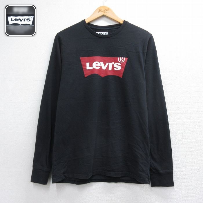 リーバイス 長袖Tシャツ ビッグロゴ ブラック メンズM相当 | 古着