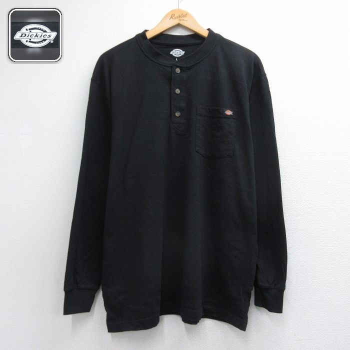 ディッキーズ 長袖Tシャツ 胸ポケット付き ブラック メンズXL相当 | 古着